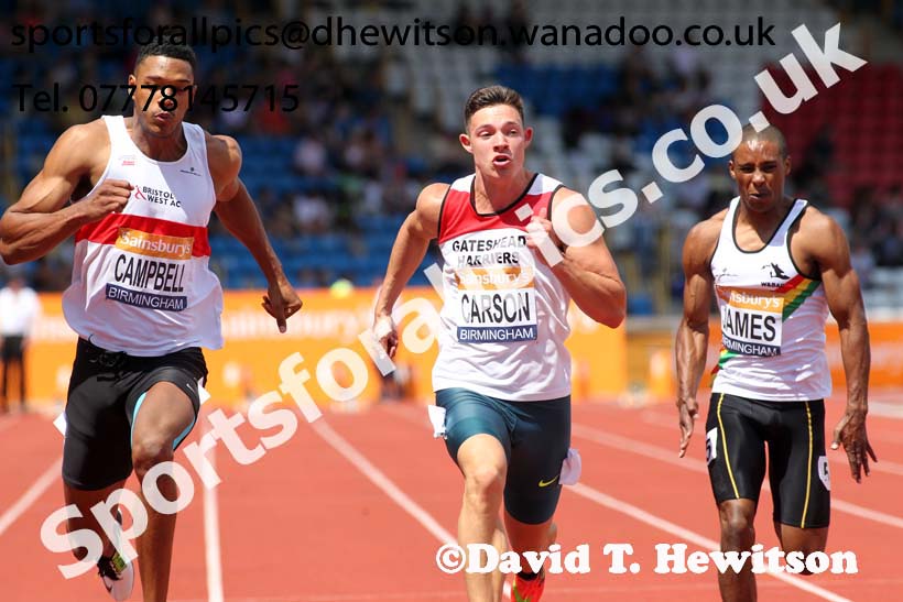 Mens 100 metres, Sainsbury's British Champs, Alexander Stadium, Birmingham. Photo: David T. Hewitson/Sprts for All Pics
